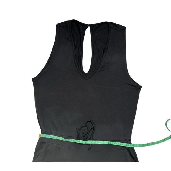 QUINCE Modal French Terry Jumpsuit Black Size Large Sleeveless Stretch Pockets - Picture 7 of 9